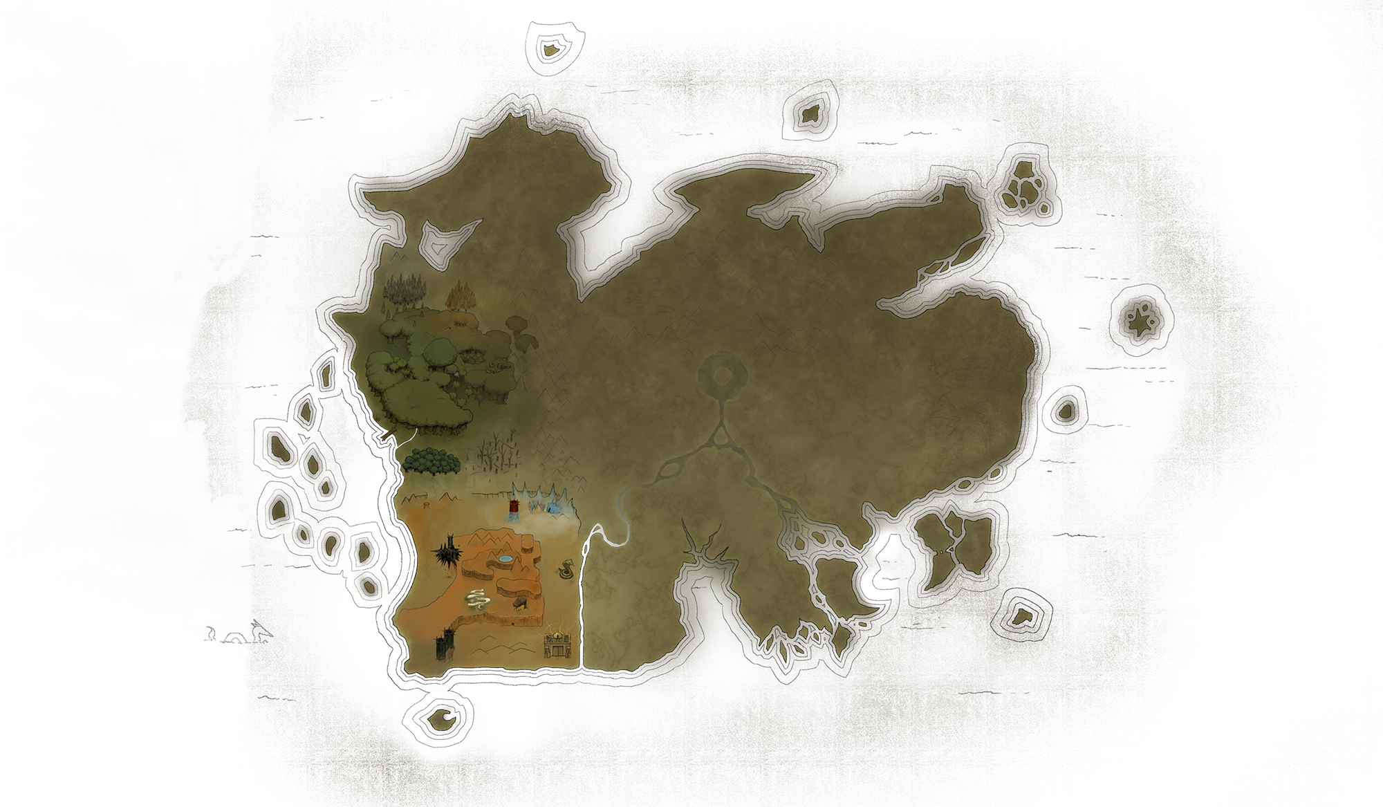 Aethoril continent overview map