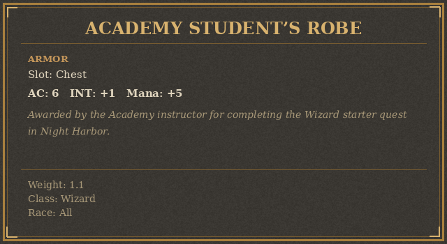 Academy Student’s Robe