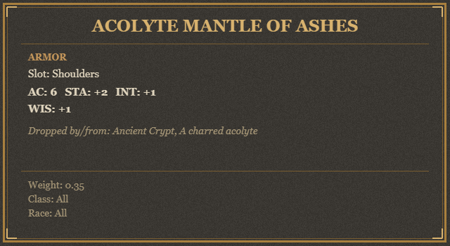 Acolyte Mantle of Ashes