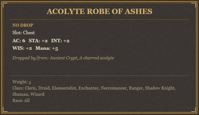 Acolyte Robe of Ashes