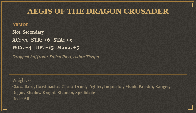 Aegis of the Dragon Crusader