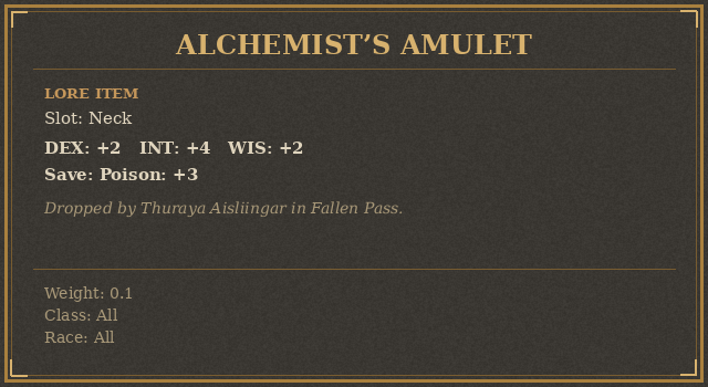 Alchemist’s Amulet