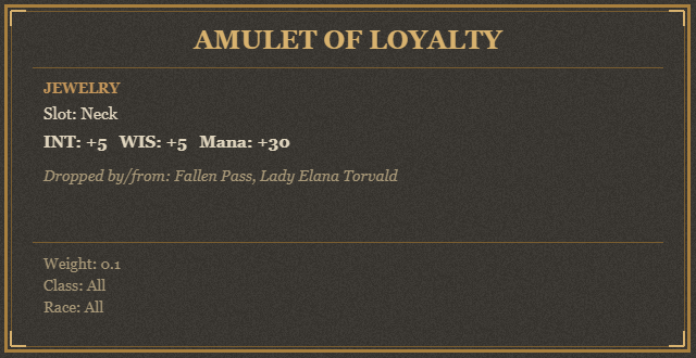 Amulet of Loyalty
