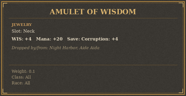 Amulet of Wisdom