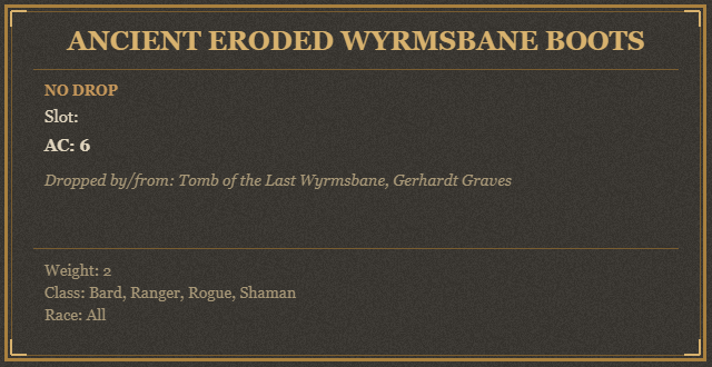 Ancient Eroded Wyrmsbane Boots