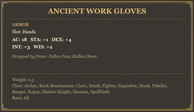Ancient Work Gloves
