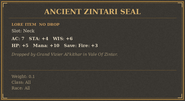 Ancient Zintari Seal