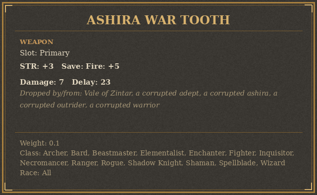 Ashira War Tooth
