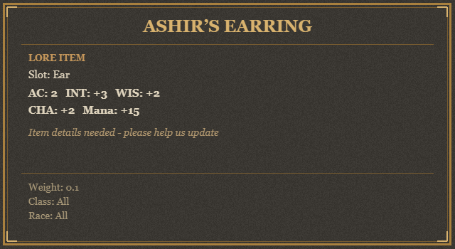 Ashir’s Earring