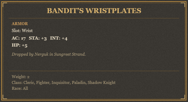 Bandit’s Wristplates