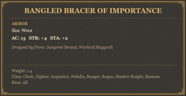 Bangled Bracer of Importance