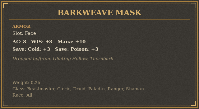 Barkweave Mask