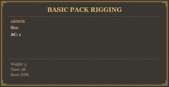 Basic Pack Rigging