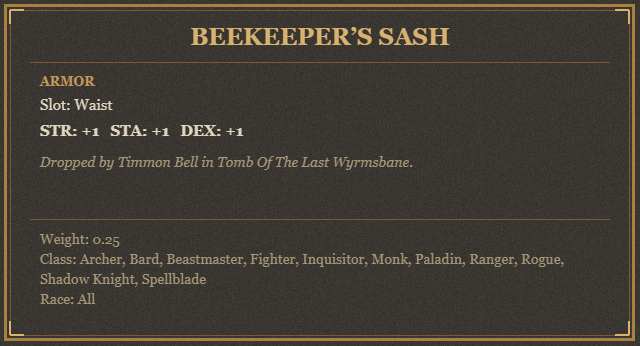 Beekeeper’s Sash