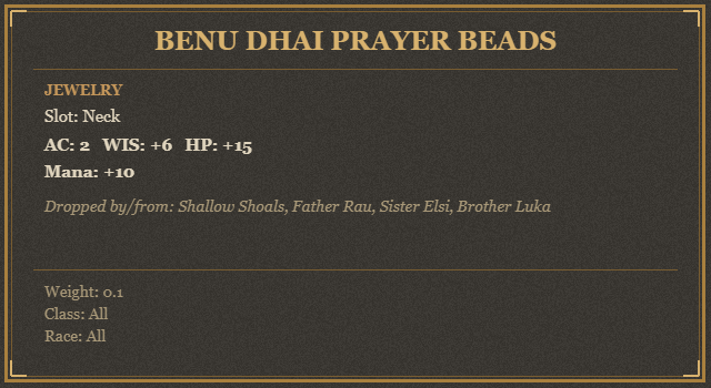 Benu Dhai Prayer Beads