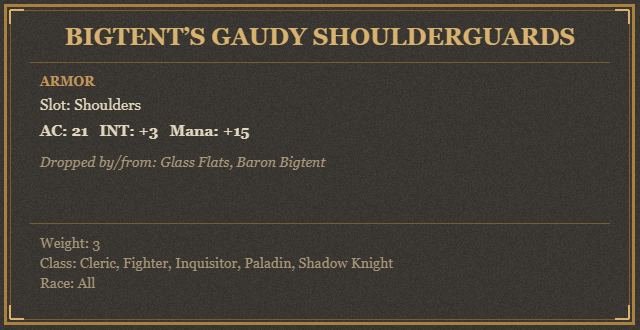 Bigtent’s Gaudy Shoulderguards