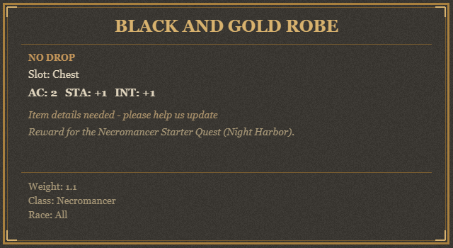 Black and Gold Robe