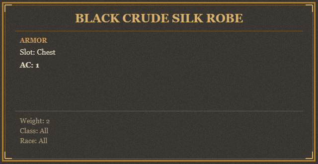 Black Crude Silk Robe