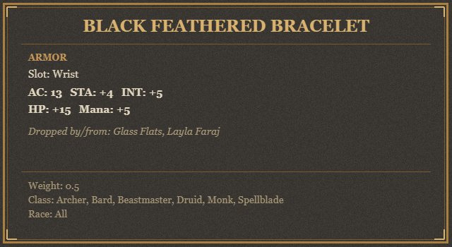 Black Feathered Bracelet