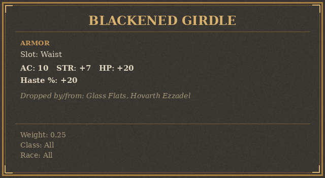 Blackened Girdle