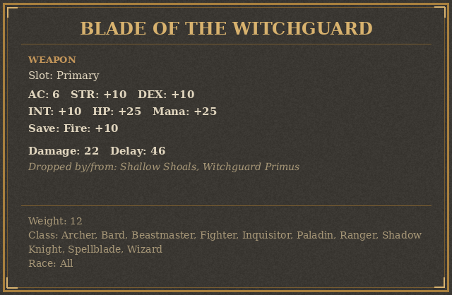 Blade of the Witchguard