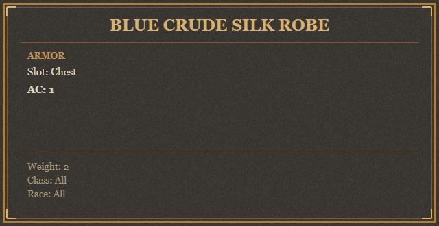 Blue Crude Silk Robe