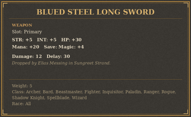 Blued Steel Long Sword