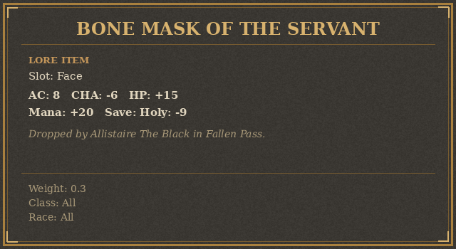 Bone Mask of the Servant