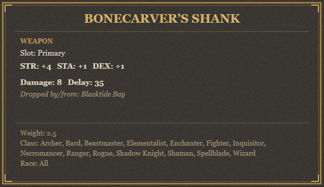 Bonecarver’s Shank