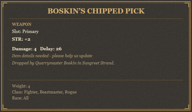 Boskin’s Chipped Pick