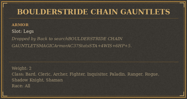 Boulderstride Chain Gauntlets