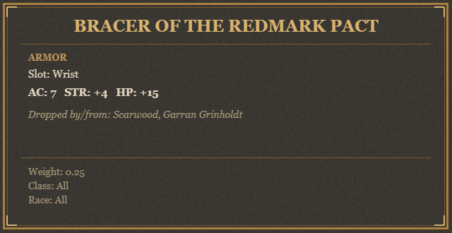Bracer of the Redmark Pact