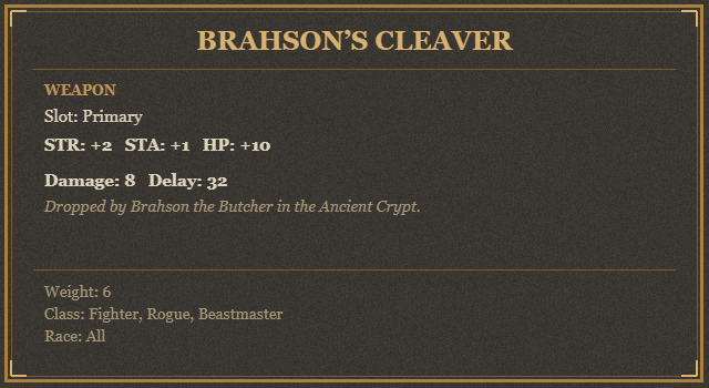 Brahson’s Cleaver
