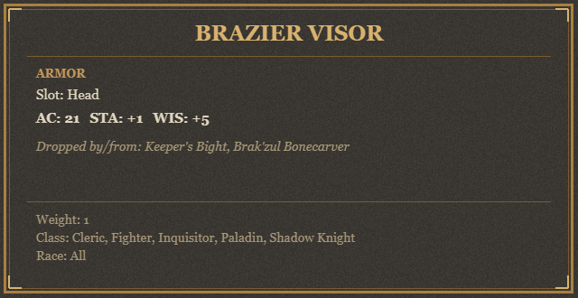 Brazier Visor