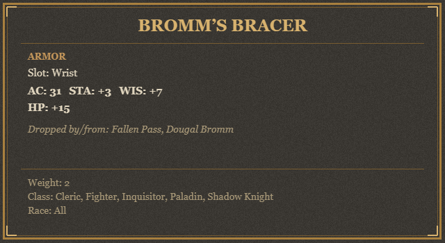 Bromm’s Bracer