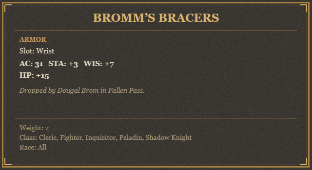 Bromm’s Bracers