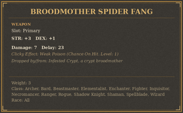 Broodmother Spider Fang