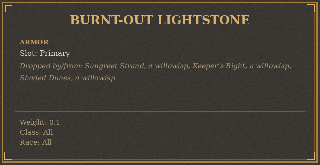 Burnt-Out Lightstone