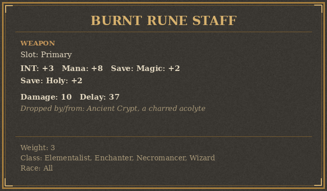Burnt Rune Staff