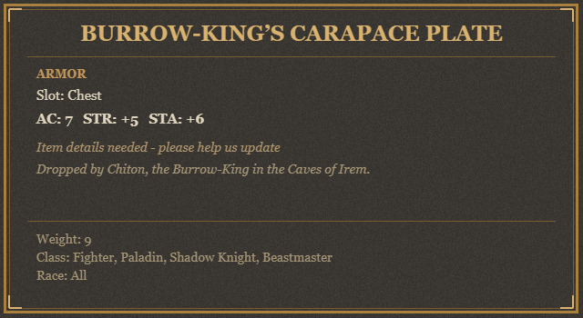 Burrow-King’s Carapace Plate