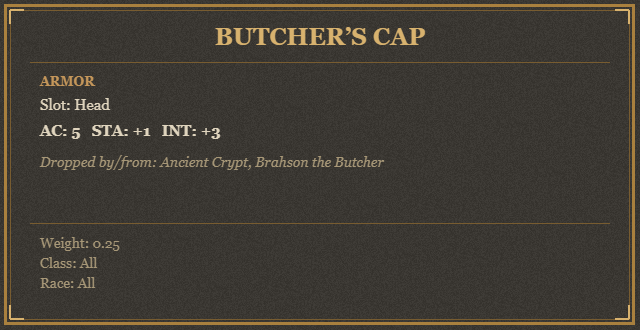 Butcher’s Cap