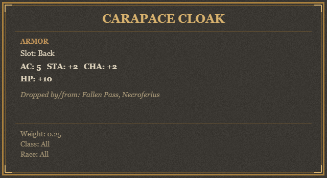Carapace Cloak
