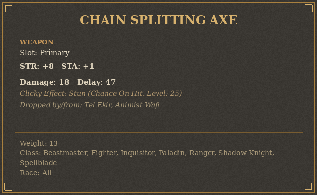Chain Splitting Axe