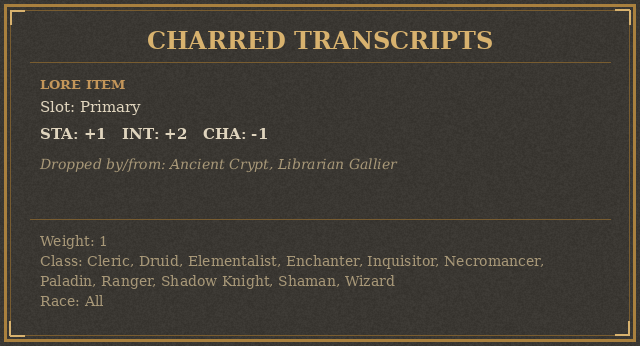Charred Transcripts