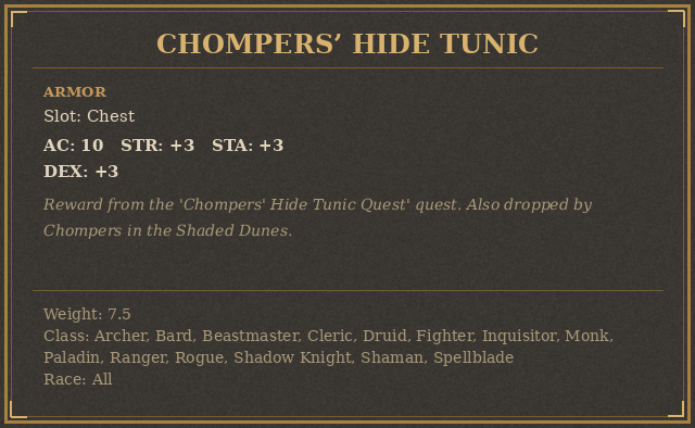 Chompers’ Hide Tunic