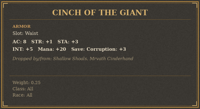 Cinch of the Giant