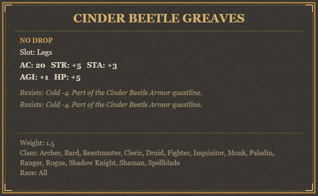Cinder Beetle Greaves