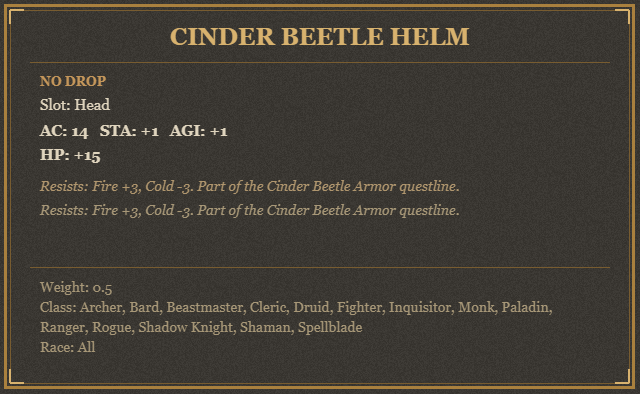Cinder Beetle Helm