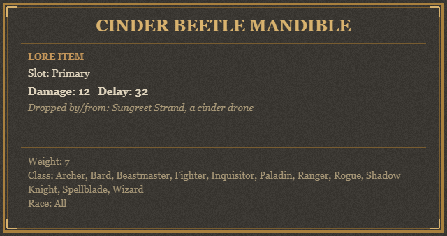Cinder Beetle Mandible