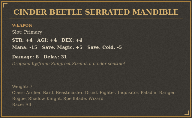 Cinder Beetle Serrated Mandible